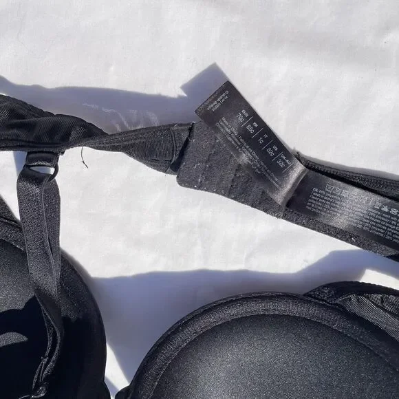 Marlies Dekker Push Up Bra US 32C Black Underwire Strappy - Picture 7 of 7